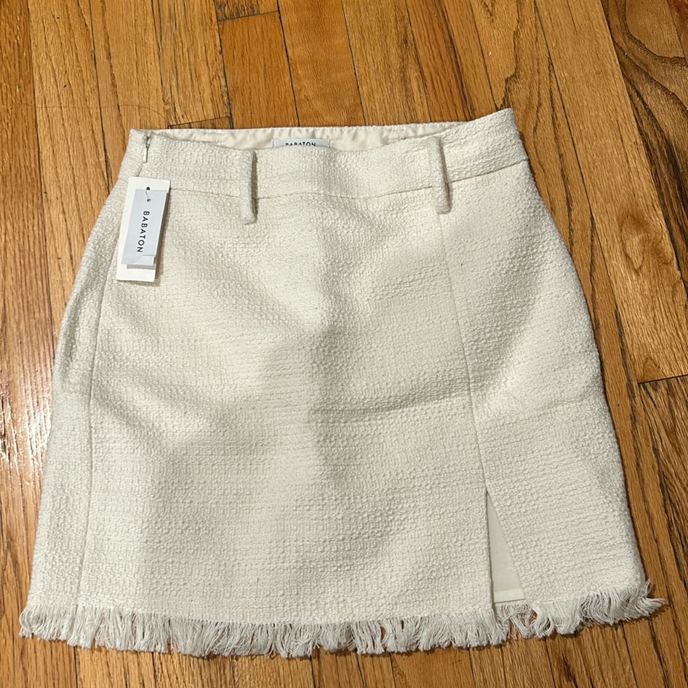 White Aritzia tweed skirt